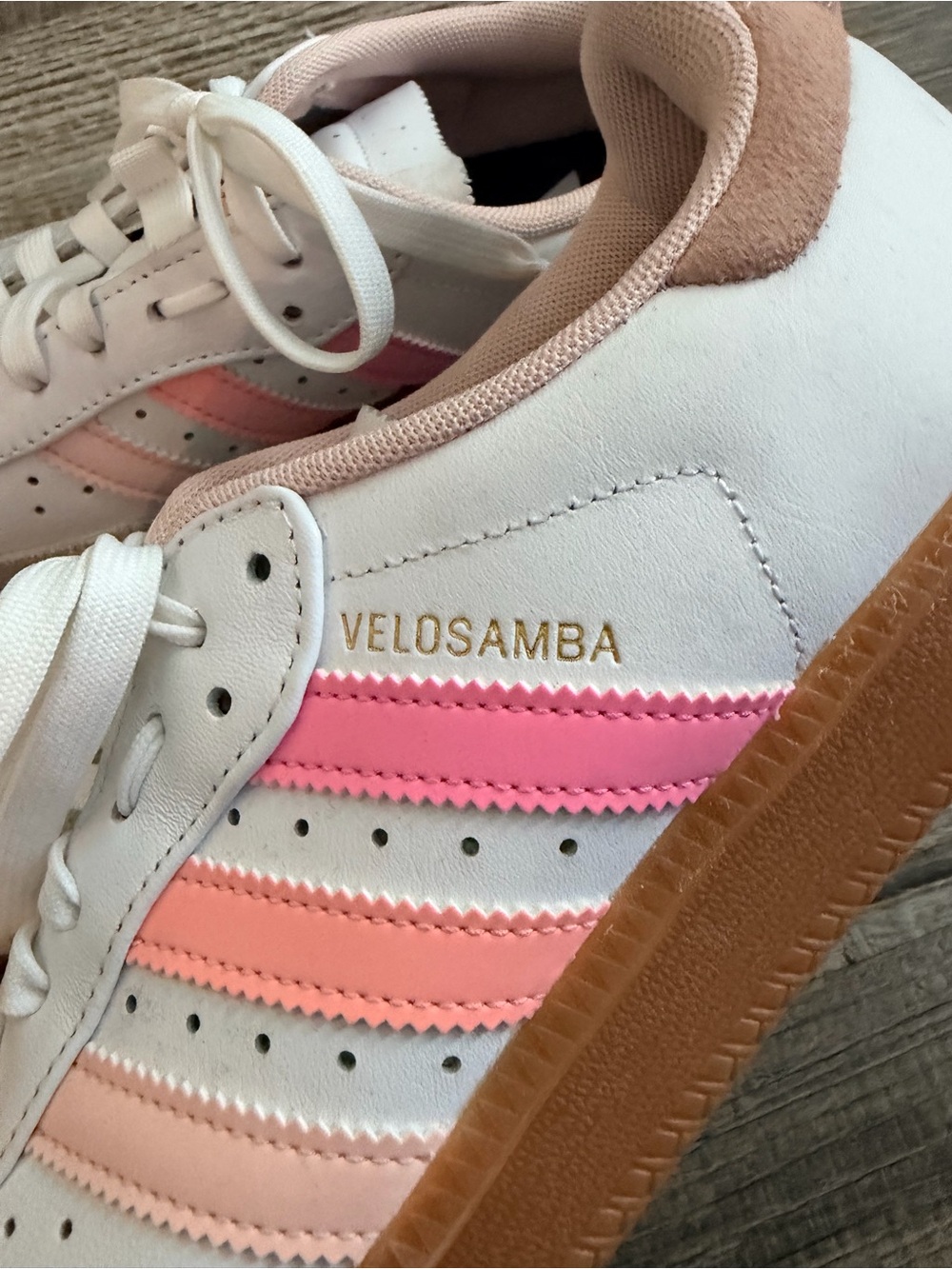 adidas Velosamba White Pink Peach Gradient Sneakers
